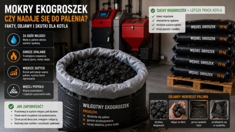 Czy mokry ekogroszek nadaje się do palenia.