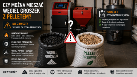 Czy można mieszać węgiel groszek z pelletem.
