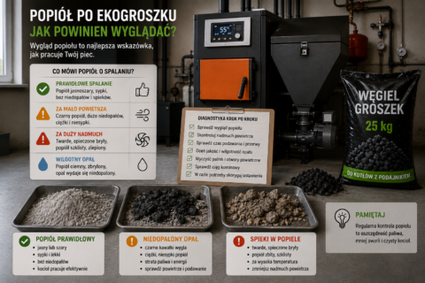 Jak powinien wyglądać popiół po spaleniu ekogroszku