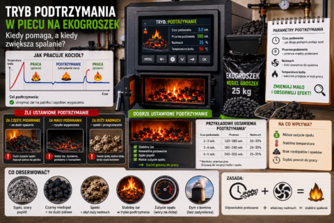 Tryb podtrzymania w piecu na ekogroszek