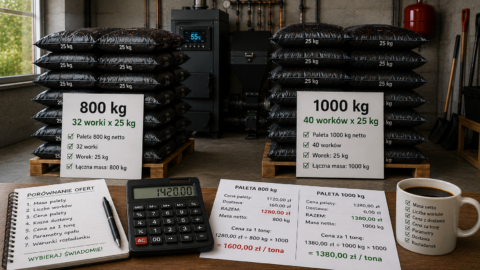 Ile miejsca zajmuje tona węgla groszku w workach
