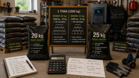 Węgiel groszek 20 kg czy 25 kg